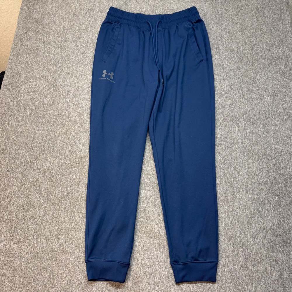Under Armour ColdGear Mens Navy Blue Loose Fit Joggers Sweatpants Large 1194